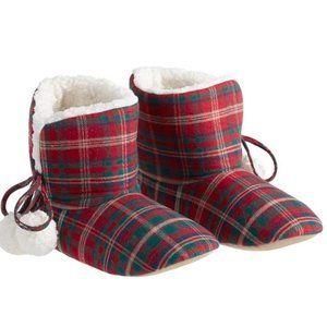 NWT Pottery Barn Lynbrook Plaid Bootie Slippers Size XL 11.5-12.5 Women's Gift